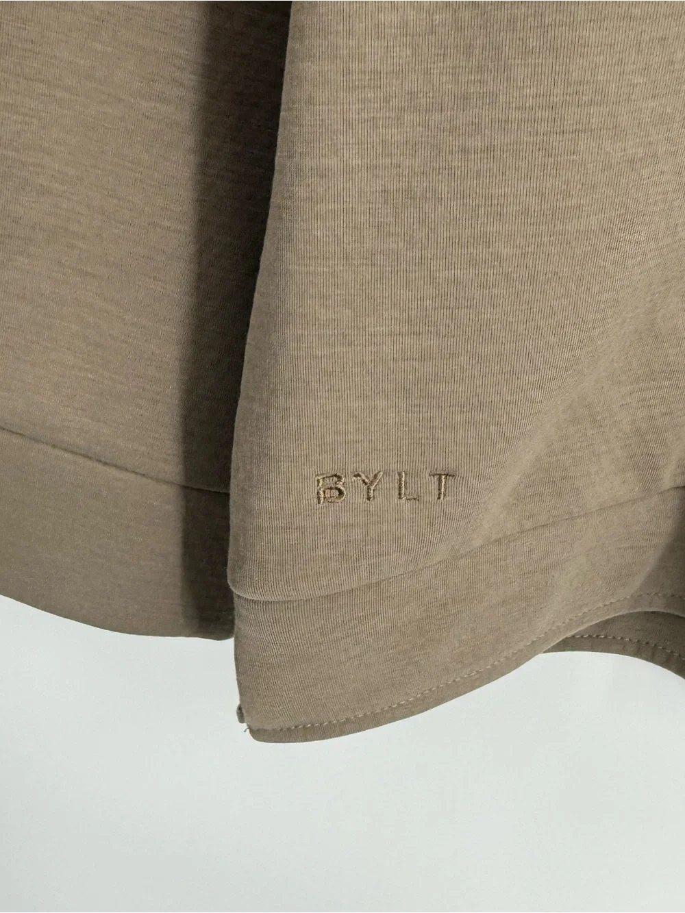 BYLT Premium Basics Pullover XL Taupe 1/4 Snap Waffle Lined Athleisure Golf.